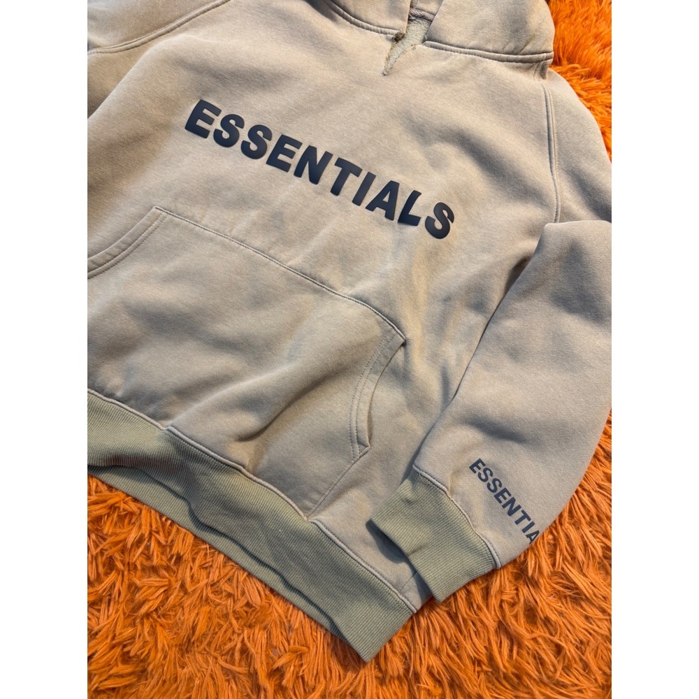Fear of God Essentials Kids XL Logo Hoodie Khaki Tan Streetwear Sweatshirt - Picture 2 of 7